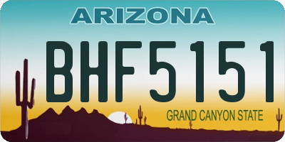 AZ license plate BHF5151