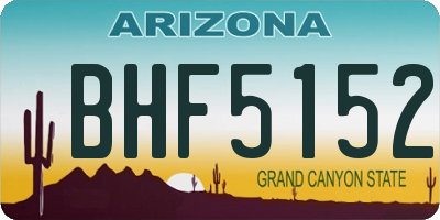 AZ license plate BHF5152