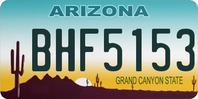 AZ license plate BHF5153