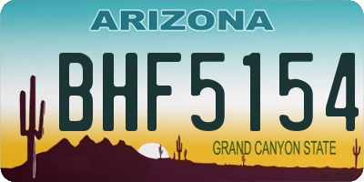 AZ license plate BHF5154