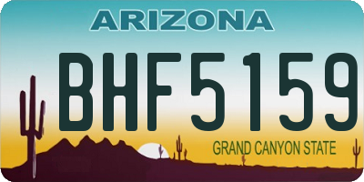 AZ license plate BHF5159