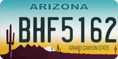 AZ license plate BHF5162