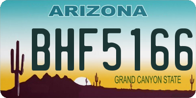 AZ license plate BHF5166