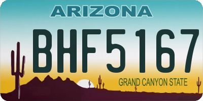 AZ license plate BHF5167