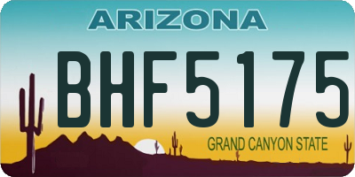 AZ license plate BHF5175