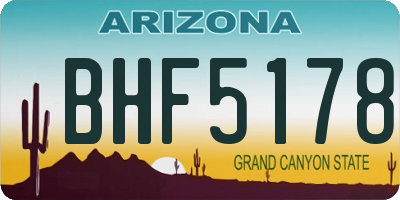 AZ license plate BHF5178