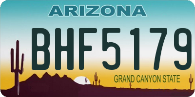AZ license plate BHF5179