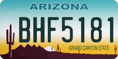 AZ license plate BHF5181