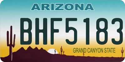 AZ license plate BHF5183