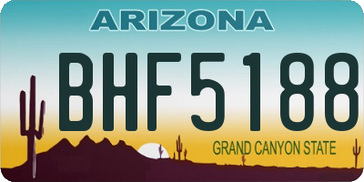 AZ license plate BHF5188