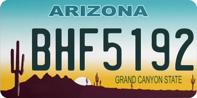 AZ license plate BHF5192