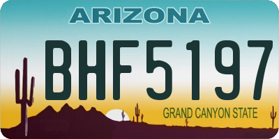 AZ license plate BHF5197