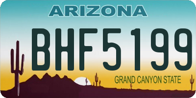 AZ license plate BHF5199