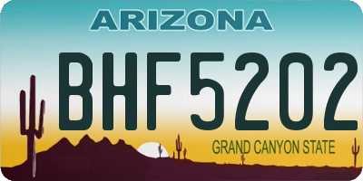 AZ license plate BHF5202