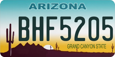 AZ license plate BHF5205