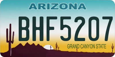 AZ license plate BHF5207