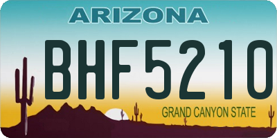 AZ license plate BHF5210