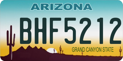 AZ license plate BHF5212
