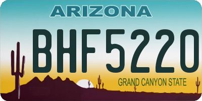 AZ license plate BHF5220