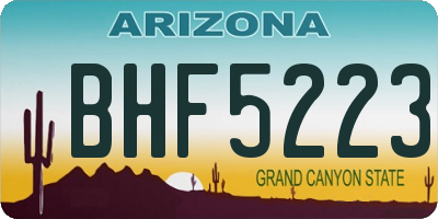 AZ license plate BHF5223