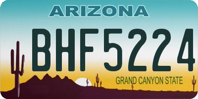 AZ license plate BHF5224