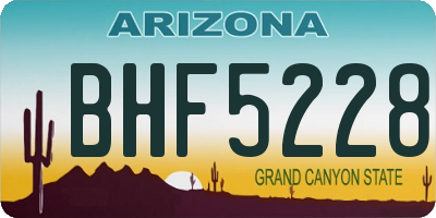 AZ license plate BHF5228