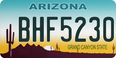 AZ license plate BHF5230