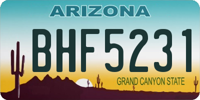 AZ license plate BHF5231