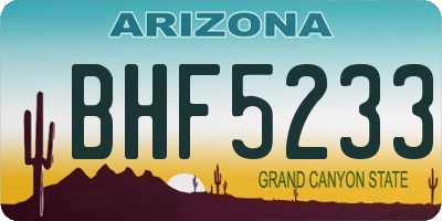 AZ license plate BHF5233