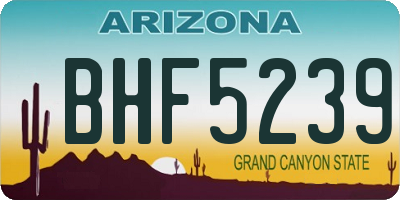 AZ license plate BHF5239
