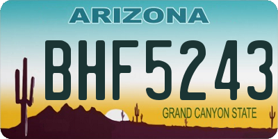 AZ license plate BHF5243
