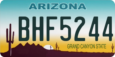AZ license plate BHF5244