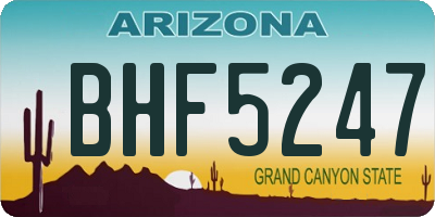 AZ license plate BHF5247