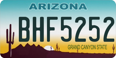 AZ license plate BHF5252