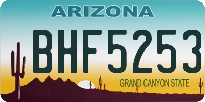 AZ license plate BHF5253