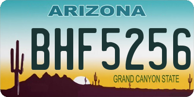 AZ license plate BHF5256
