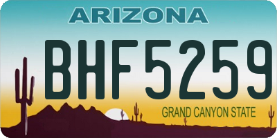 AZ license plate BHF5259