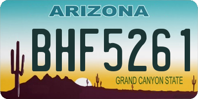 AZ license plate BHF5261