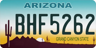 AZ license plate BHF5262