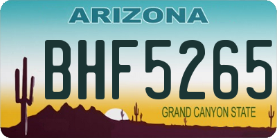 AZ license plate BHF5265