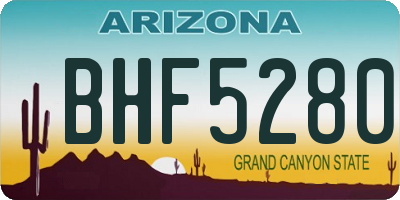 AZ license plate BHF5280