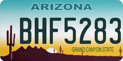 AZ license plate BHF5283