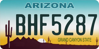AZ license plate BHF5287