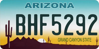 AZ license plate BHF5292