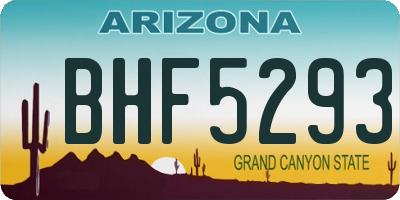 AZ license plate BHF5293