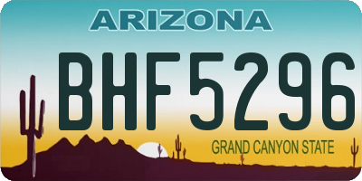 AZ license plate BHF5296