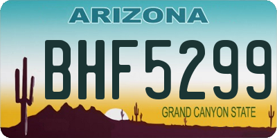 AZ license plate BHF5299