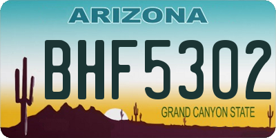 AZ license plate BHF5302