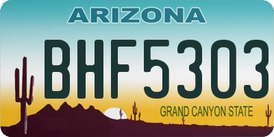 AZ license plate BHF5303