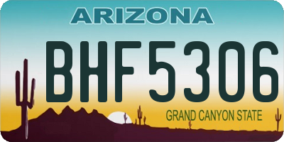 AZ license plate BHF5306
